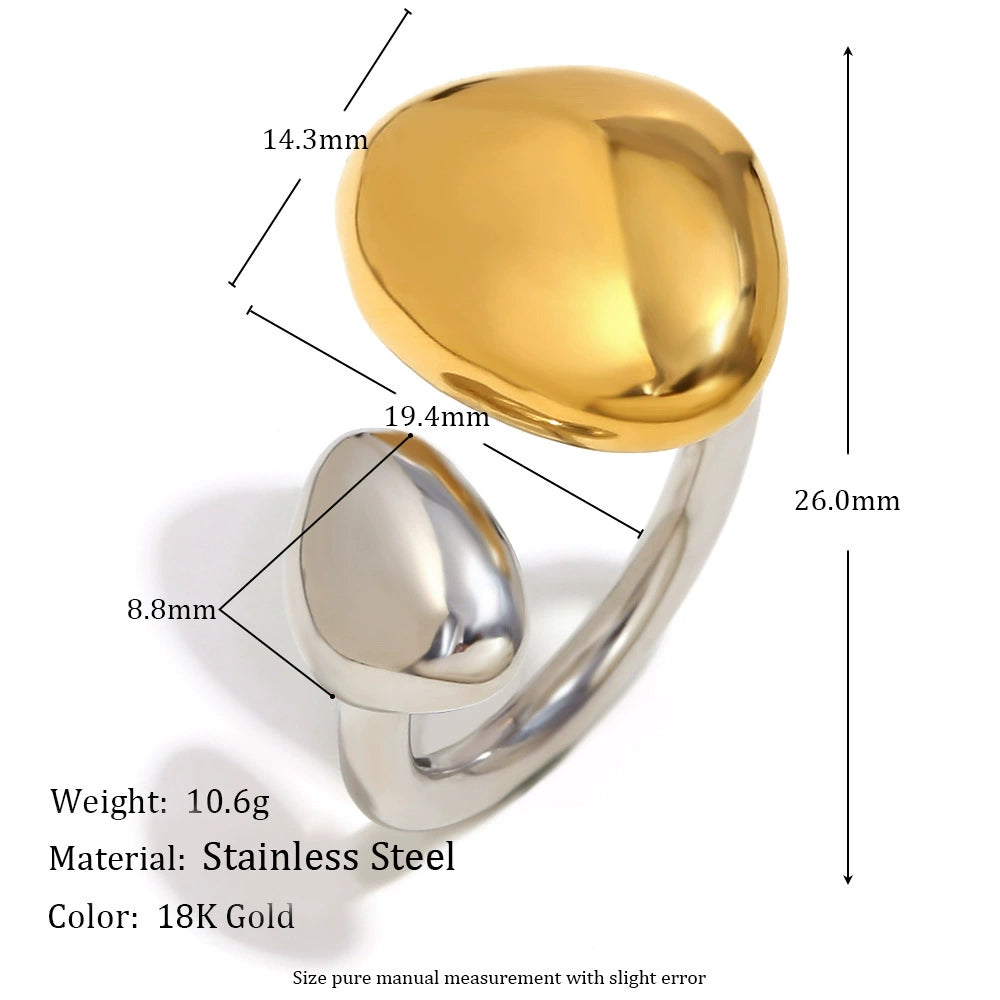 size details of Dual-tone open ring