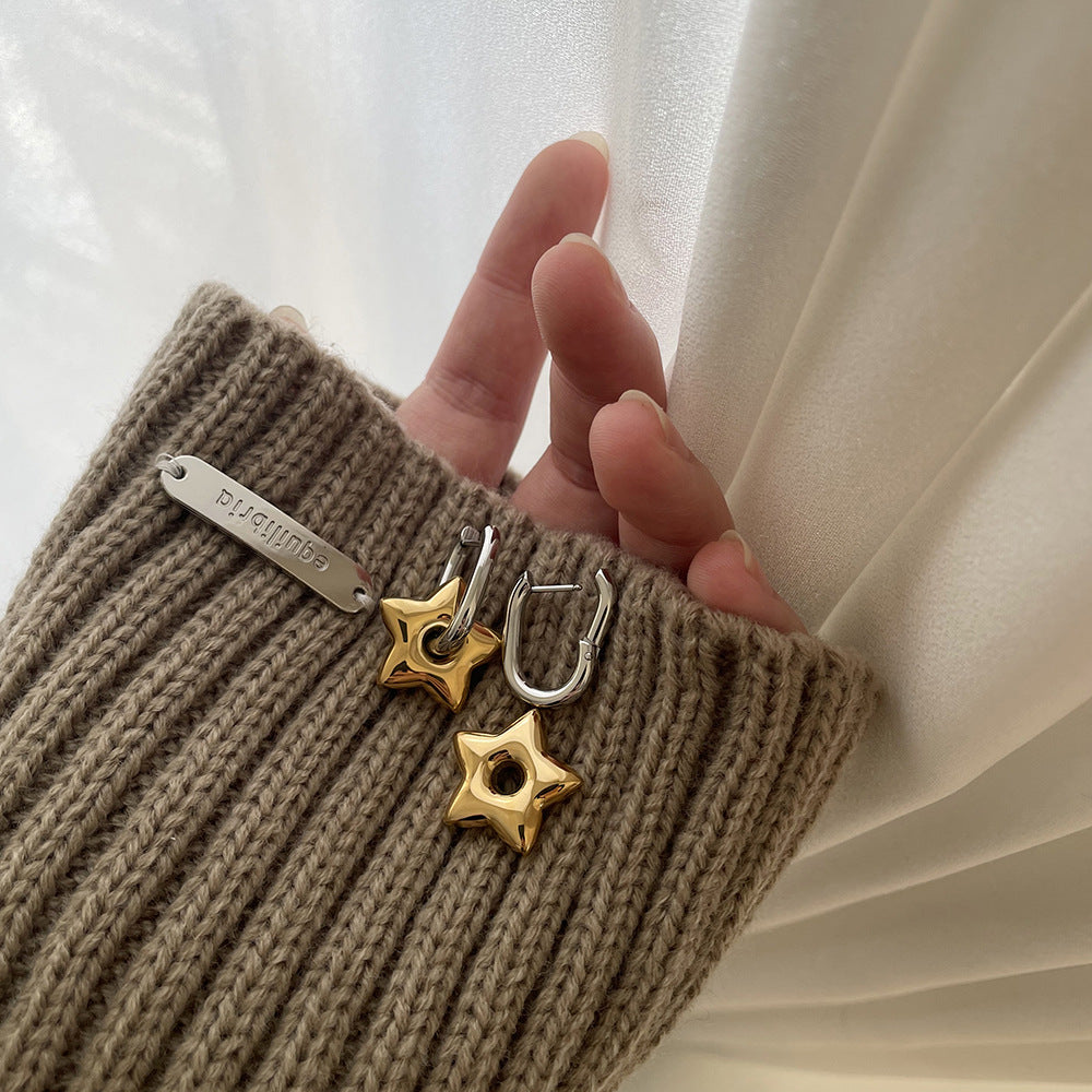 Two-Tone Star Earrings