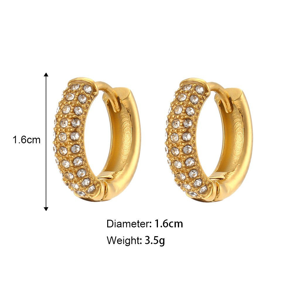 Size Details of Gold zircon hoop earrings – 18K gold-plated, waterproof, anti-tarnish jewelry by STUD (Shop Till You Drop)