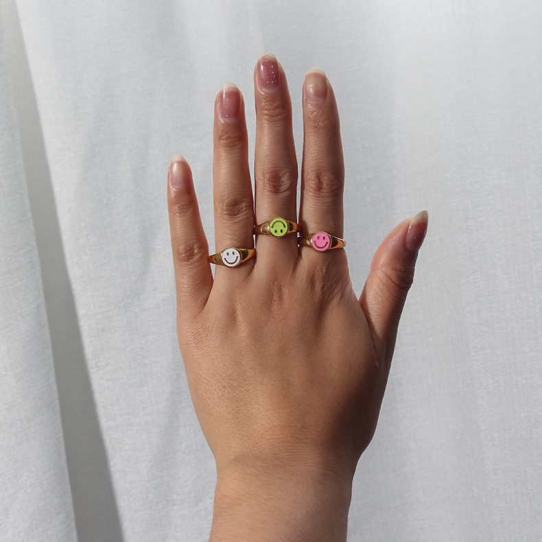 Gold Smiley Face Ring