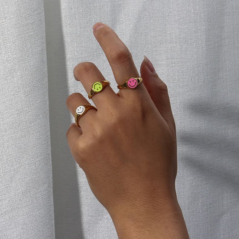Gold Smiley Face Ring
