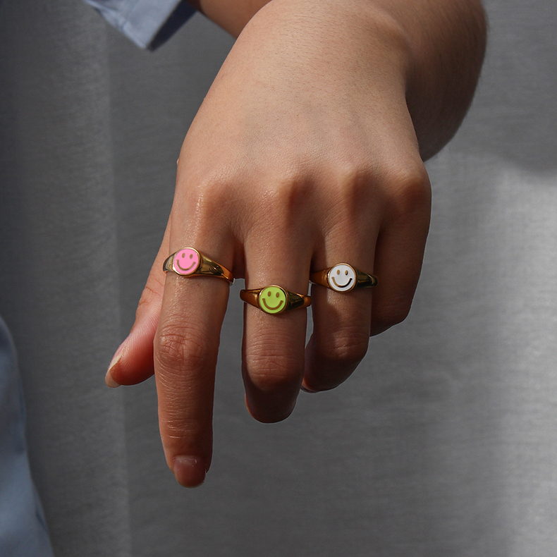Gold Smiley Face Ring
