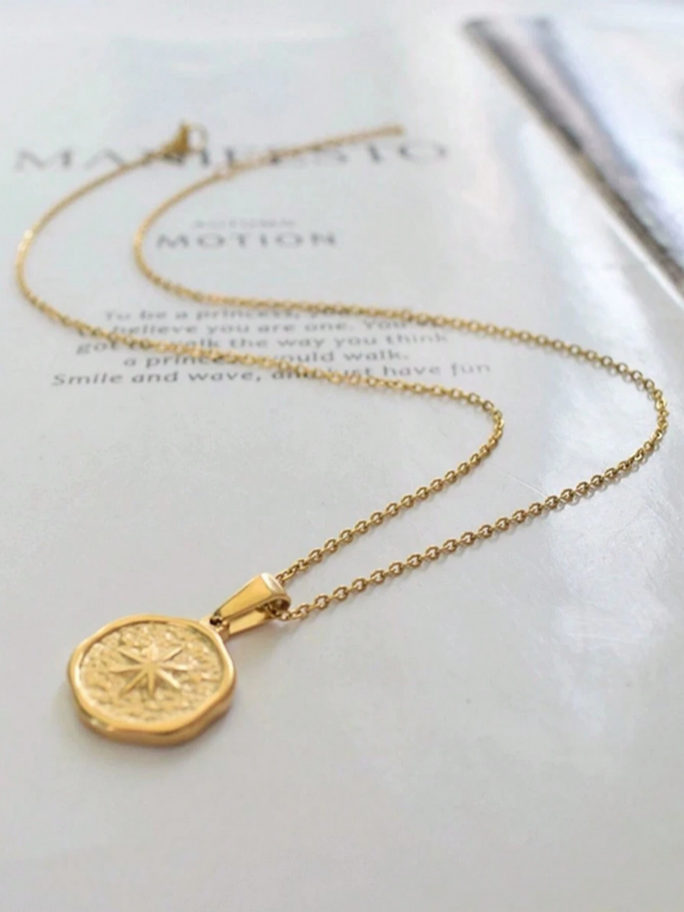 Antique North Star 18K Gold Plated Necklace