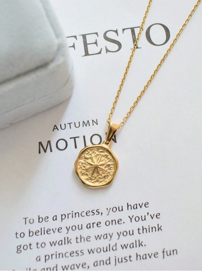 Antique North Star 18K Gold Plated Necklace
