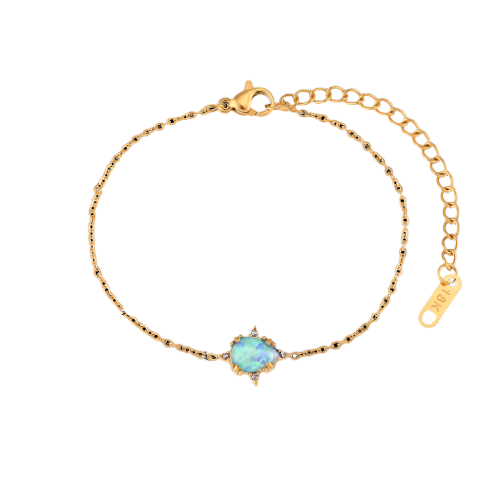 Retro Waterdrop Opal Gold Bracelet