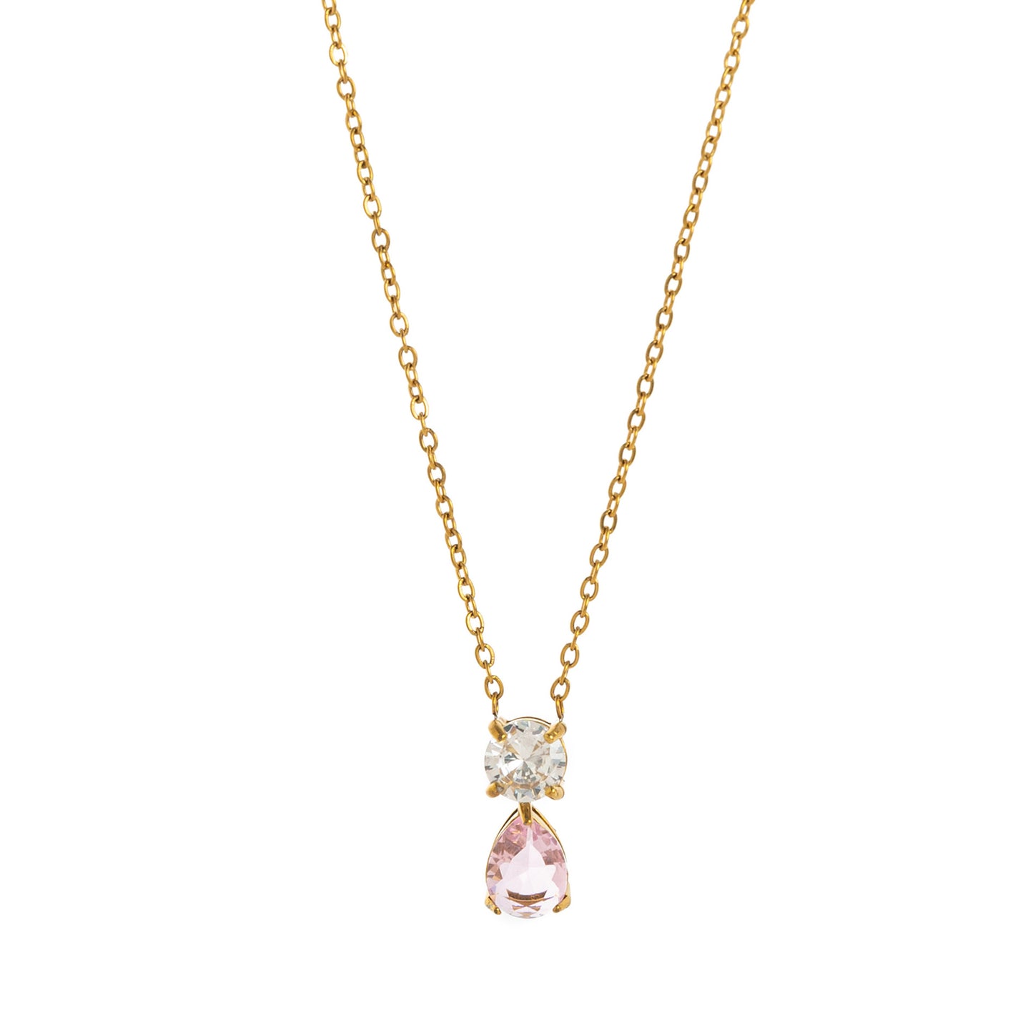 Birthstone Zircon Necklace – 18K Gold Vintage Pendant | STUD