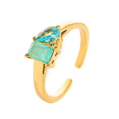Birthstone Ring – 18K Gold Mix Zircon Band | STUD