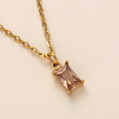 Zircon Birthstone Necklace – 18K Gold Pendant | STUD