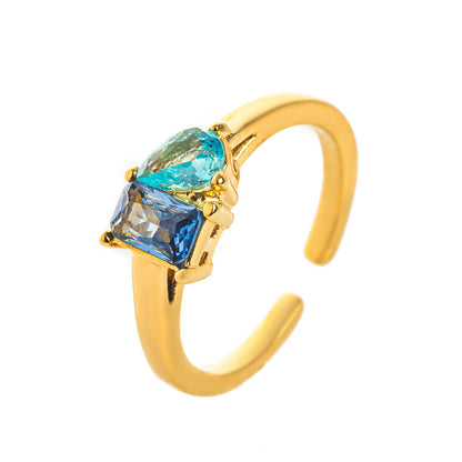 Birthstone Ring – 18K Gold Mix Zircon Band | STUD