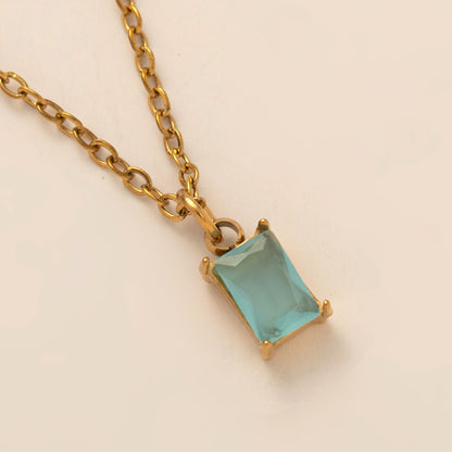 Zircon Birthstone Necklace – 18K Gold Pendant | STUD