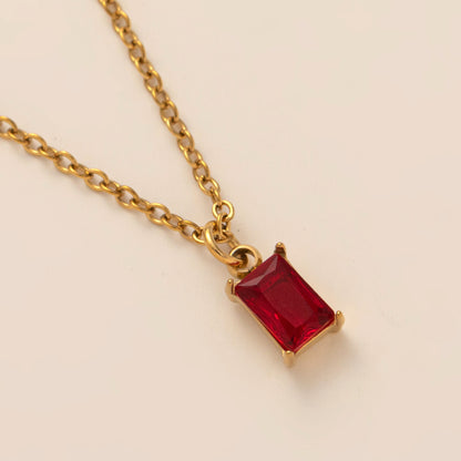 Zircon Birthstone Necklace – 18K Gold Pendant | STUD