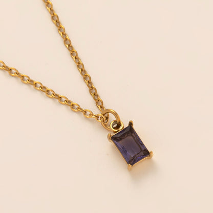 Zircon Birthstone Necklace – 18K Gold Pendant | STUD
