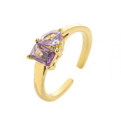 Birthstone Ring – 18K Gold Mix Zircon Band | STUD