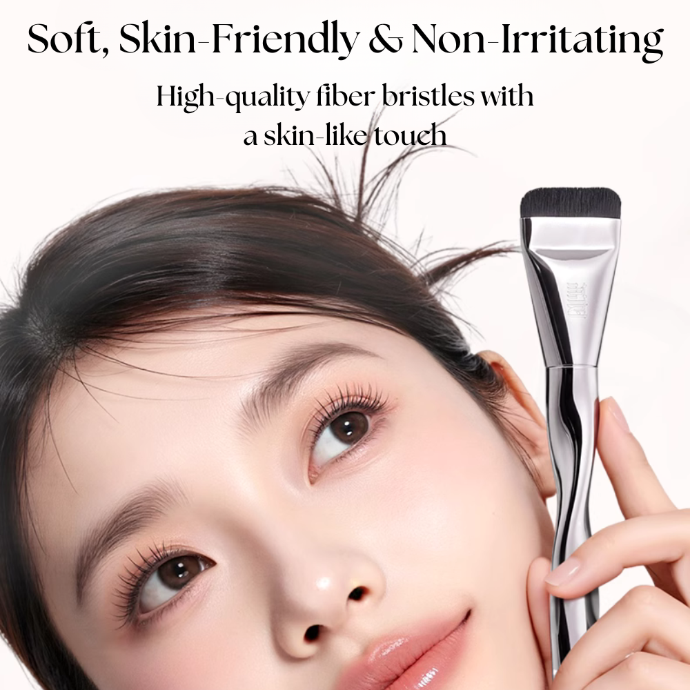 Lishu Black Makeup Puff with Blade Foundation Brush – Perfect Duo for Smooth Base