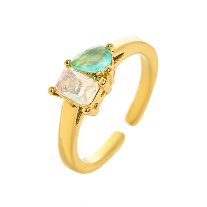 Birthstone Ring – 18K Gold Mix Zircon Band | STUD