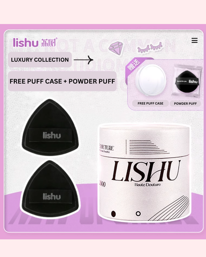 Lishu Ultra-Soft Black Triangle Makeup Puff – Dry & Wet Use for Flawless Base