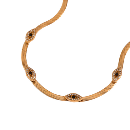 Evil eye zircon pendant necklace product view