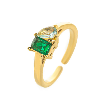 Birthstone Ring – 18K Gold Mix Zircon Band | STUD