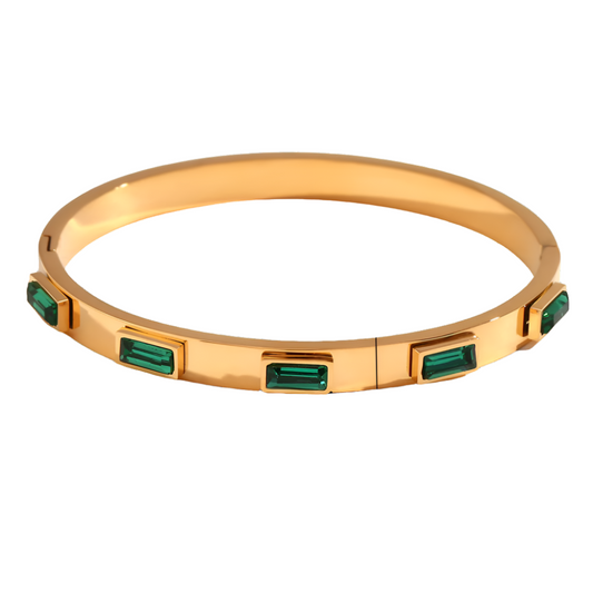 18K gold plated bracelet with sparkling crystal stones – elegant design – STUD
