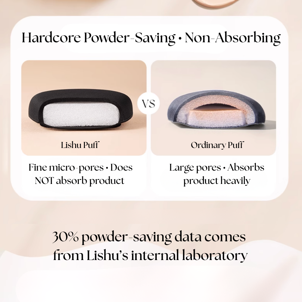 Lishu black triangle makeup puff for flawless base application – reusable for dry and wet use