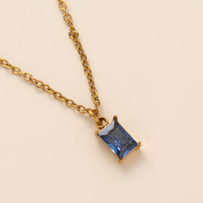 Zircon Birthstone Necklace – 18K Gold Pendant | STUD