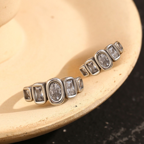 Zircon Stacking Silver Ring