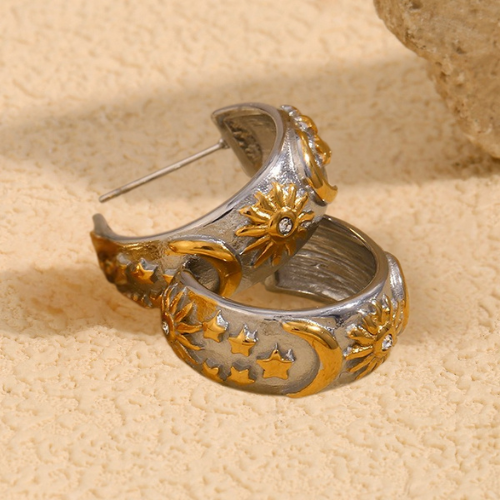 Celestial Two Tone Earrings