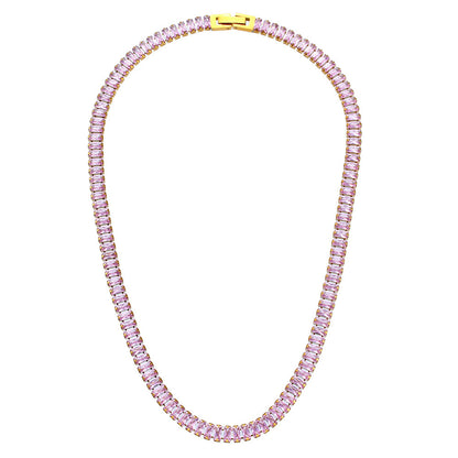 Pink necklace close view