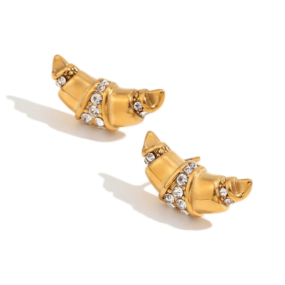 Croissant Rhinestone Earrings