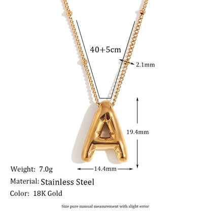 Size Details of Balloon letter pendant necklace – 18K gold plated playful design by STUD-Shop Till You Drop
