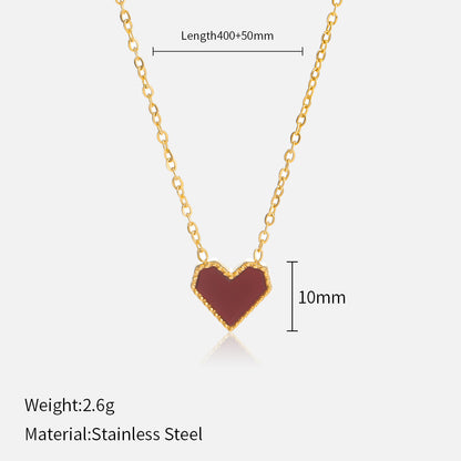 Size Details of Red heart pendant necklace – French vintage design in gold plating by STUD-Shop Till You Drop