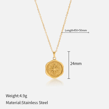 Size Details of Antique North Star pendant necklace – 18K gold plated celestial jewelry by STUD-Shop Till You Drop