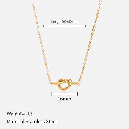 Size Details of Korean-style knot necklace – 14K gold plated stainless steel by STUD-Shop Till You Drop