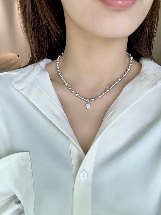 Silver Mist Pearl Necklace