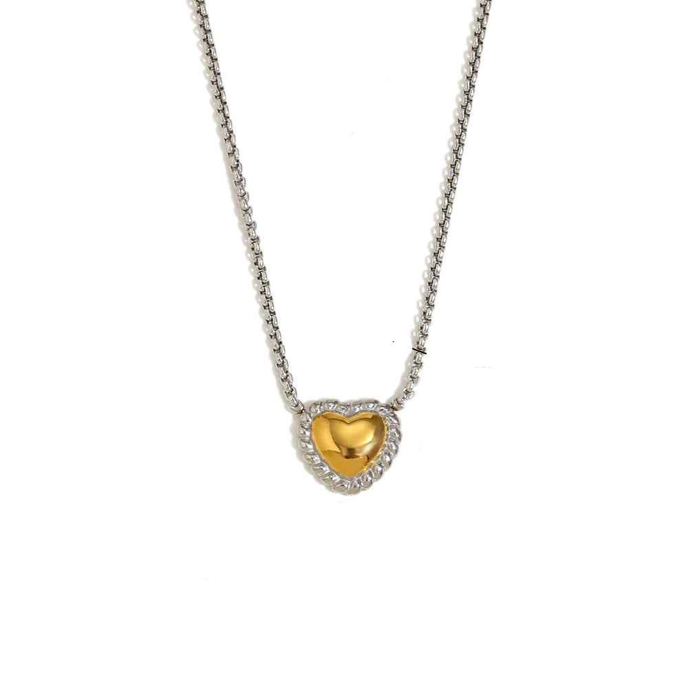 Twisted Two Tone Heart Necklace