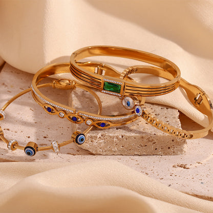 Side view of Evil Eye Zircon Bracelet