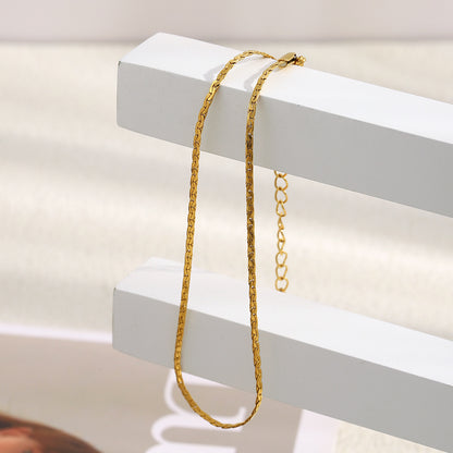 STUD 18K gold-plated twist chain anklet, minimalist waterproof foot jewelry