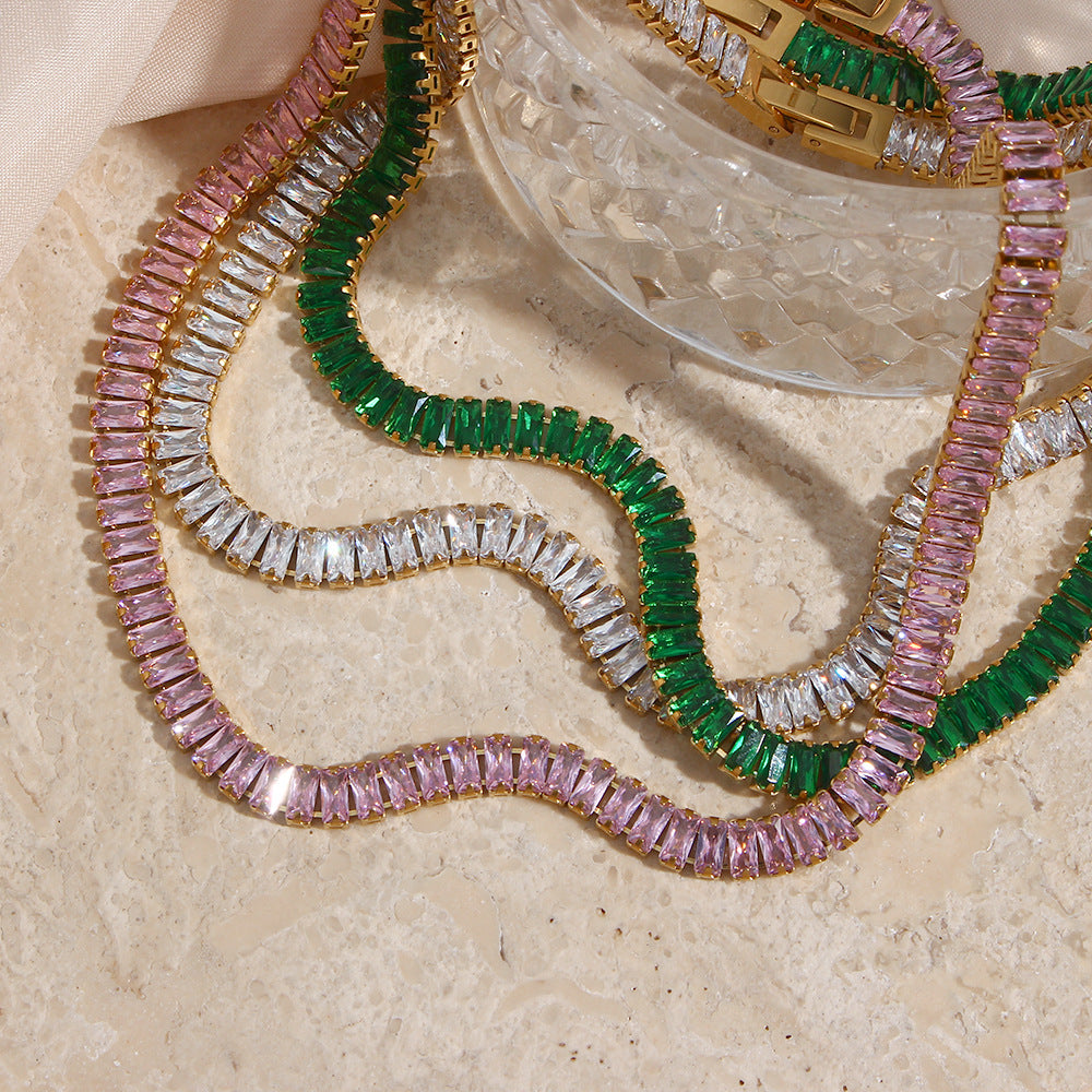 Luxe Pink Emerald Necklace