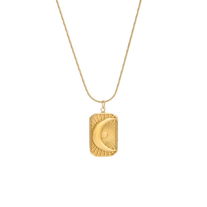 Celestial Charm: Moon Pendant 14K Gold Necklace