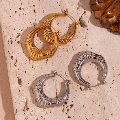 Vintage-Inspired 18K Silver Hoop Earrings
