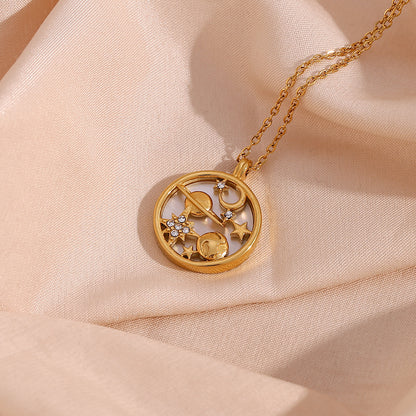 Minimalist Lunar and Celestial Necklace by STUD