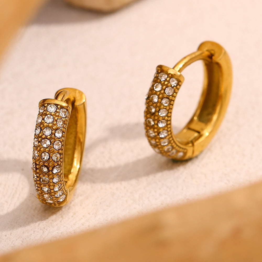 Zircon Hoop Earrings