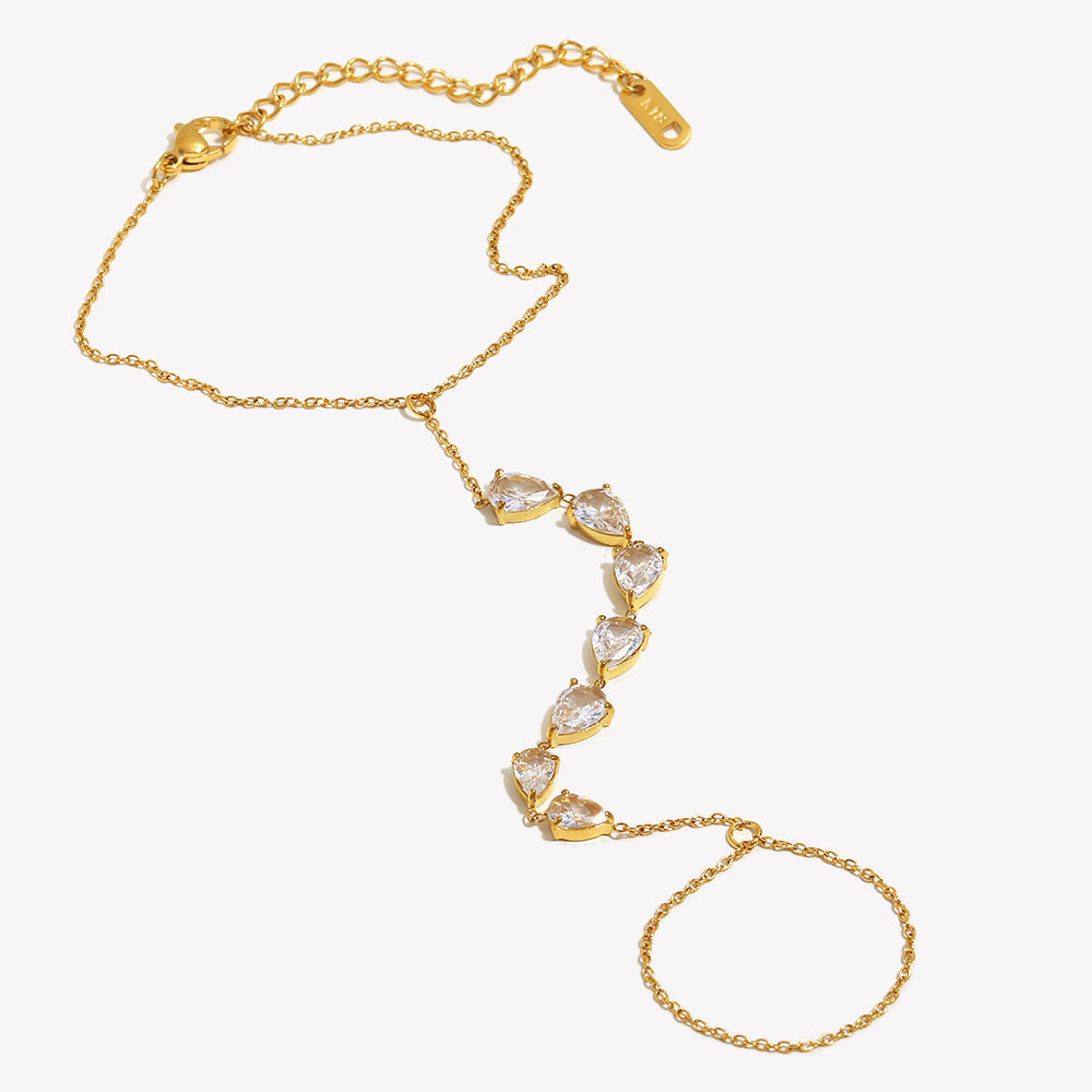 18K gold rope chain hand bracelet for women with adjustable clasp – waterproof and elegant