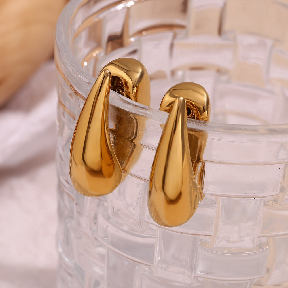 18K Gold-Plated Teardrop Front-Back Earrings