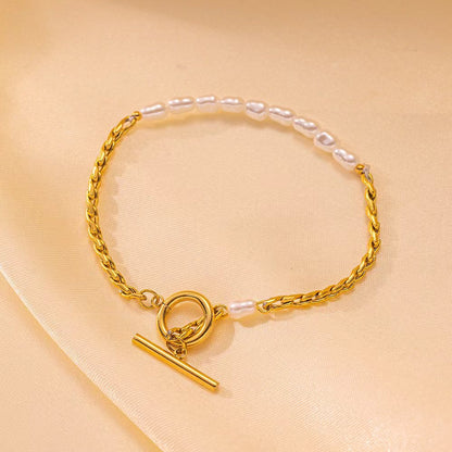 Minimalist Pearl Stainless Steel bracelet