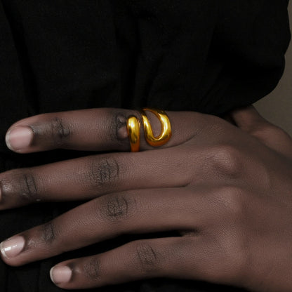 Triple Layer Snake Gold Ring