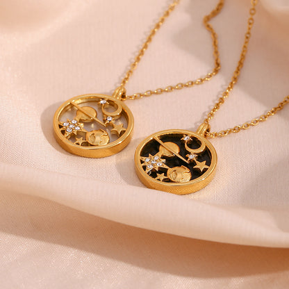 Close view gold necklace