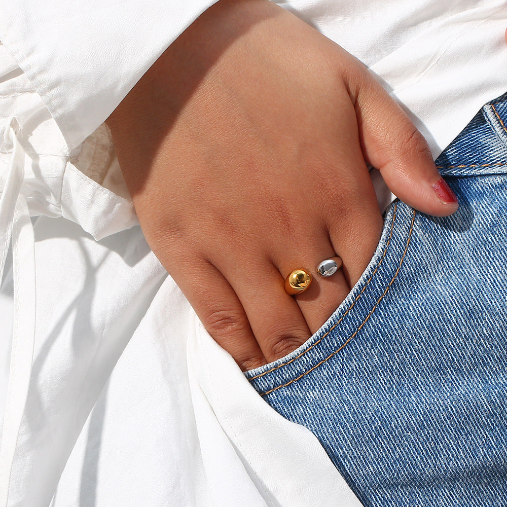 Minimalist Two-Tone Open Ring