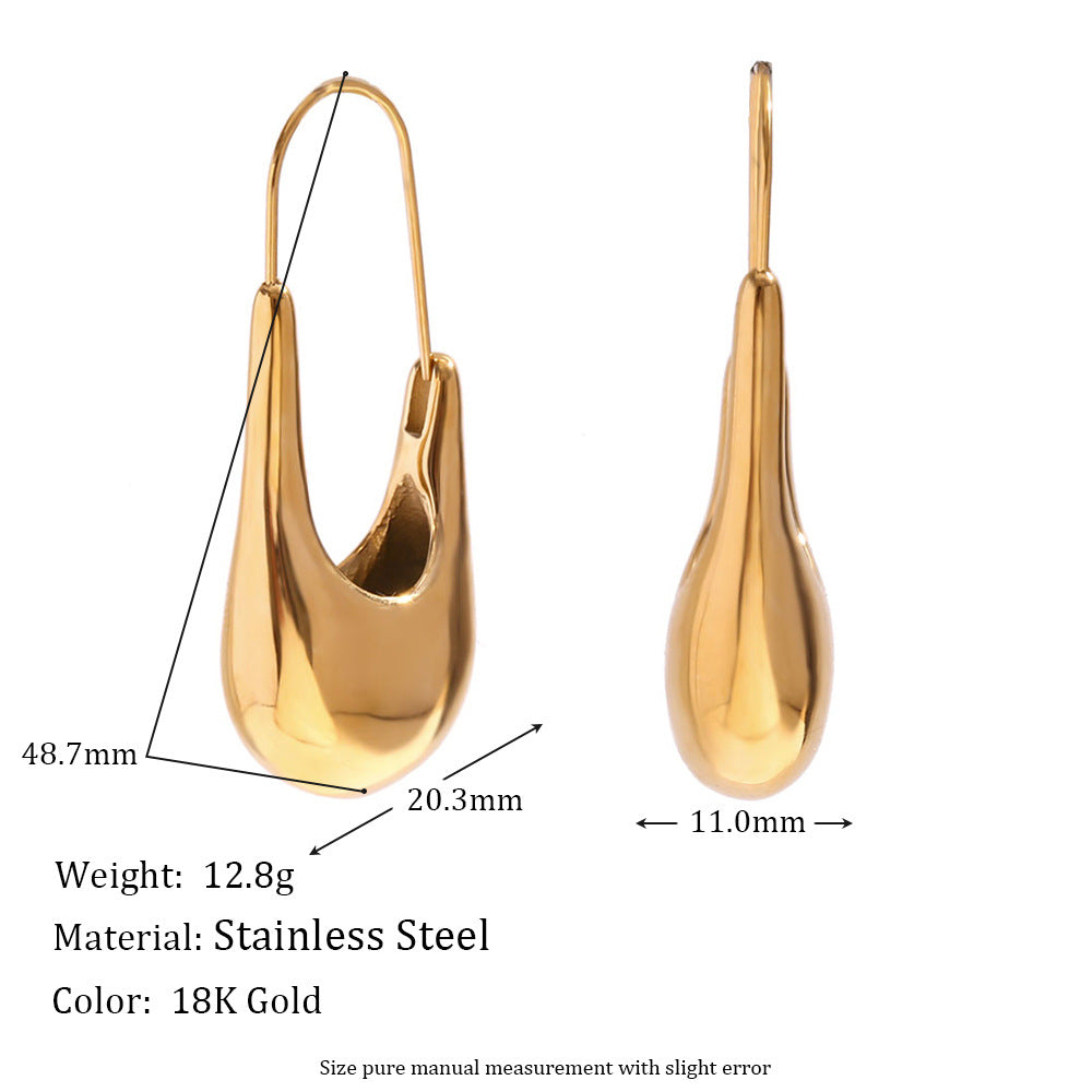 Gold 18K Plated Safety Pin Earrings