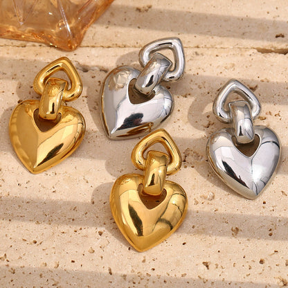 Heart hoop gold earrings – 18K gold-plated, waterproof, anti-tarnish jewelry by STUD (Shop Till You Drop)